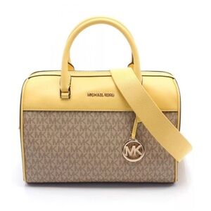 Michael Kors Jet set travel 2-way Hand bag 35S3GTFU2B canvas leather Yellow Used